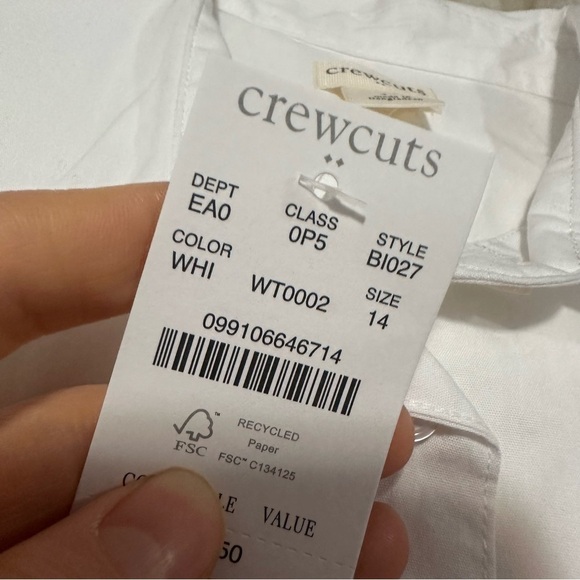 J crew white Girls' cotton-blend button-up shirt - Picture 2 of 2